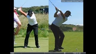 Jon Rahm golf swing  Long Iron faceon amp downtheline July 2017 [upl. by Winnah958]