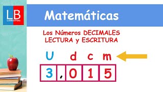 Los Números DECIMALES LECTURA y ESCRITURA ✔👩‍🏫 PRIMARIA [upl. by Georgeta]