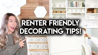 12 RENTER FRIENDLY HOME DECOR IDEAS  DIY REMOVABLE UPGRADES [upl. by Gnni]