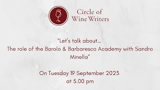 quotLets talk about the role of the Barolo amp Barbaresco Academy with Sandro Minellaquot [upl. by Asenaj]