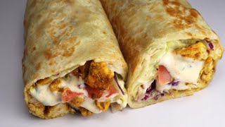 Chicken Wrap Quick And Easy Recipe By Recipes of the World [upl. by Baptiste]