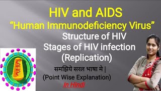 Structure of HIV Virus in Hindi  HIV  Life Cycle  HIV Enzymes  AIDS [upl. by Kalbli]