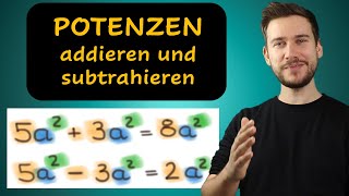 Potenzen addieren und subtrahieren mit Beispielen [upl. by Atalee]