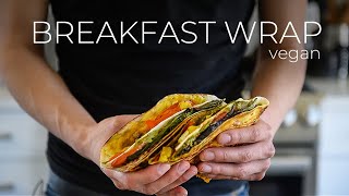 CRUNCHY Tofu Breakfast Wrap Recipe  EASY vegetarian meal idea [upl. by Arawaj]