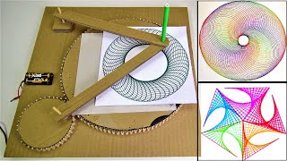 DIY Geometric Automatic Drawing Machine on Carboard [upl. by Shirlee766]