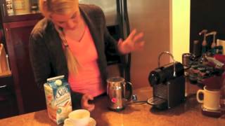 Nespresso Aeroccino Plus Frother Review Frothing Almond Milk [upl. by Steffi]